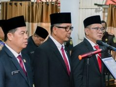 Tiga Pimpinan DPRD Kabupaten Pali Masa Periode 2024-2029 Diambil Sumpah