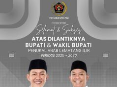 Selamat dan Sukses Pelantikan Bupati dan Wakil Bupati PALI Asgianto – Iwan Tuaji