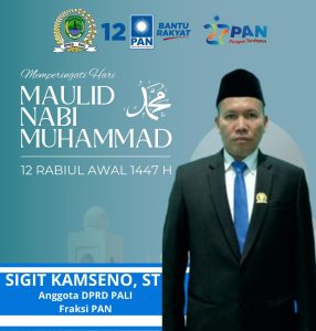 Foto : Sigit Kamseno Anggota DPRD PALI Fraksi PAN