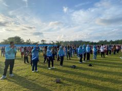 Senam Bersama Masyarakat Meriahkan Stadion Talang Jimar Kota Prabumulih